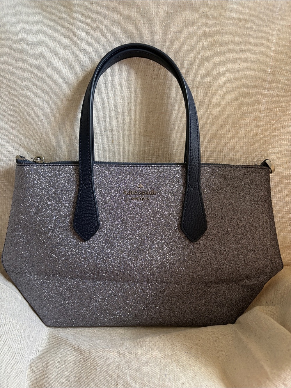 kate spade navy blue glitter handbag